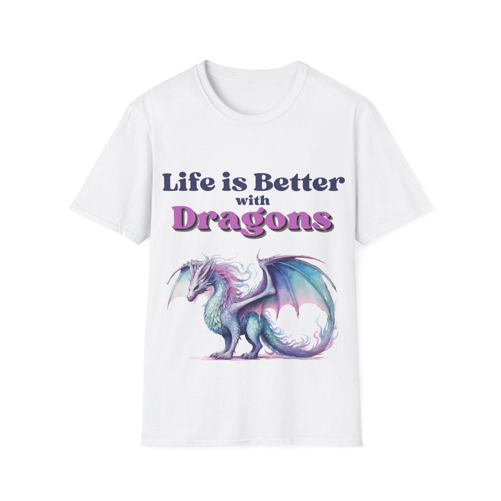 Life is Better with Dragons, Unisex Softstyle T-Shirt - Beaches and Trails Publishing
