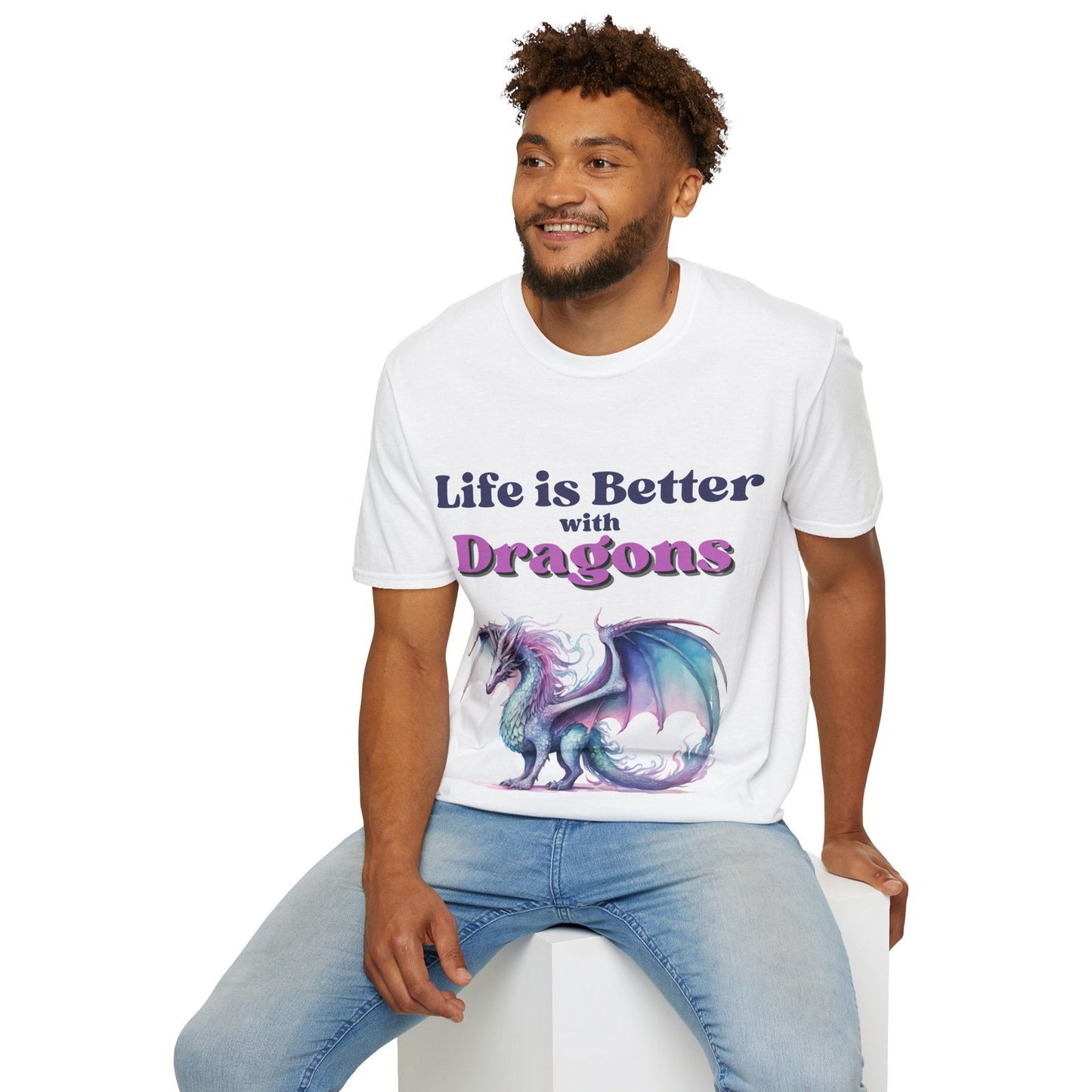 Life is Better with Dragons, Unisex Softstyle T-Shirt - Beaches and Trails Publishing