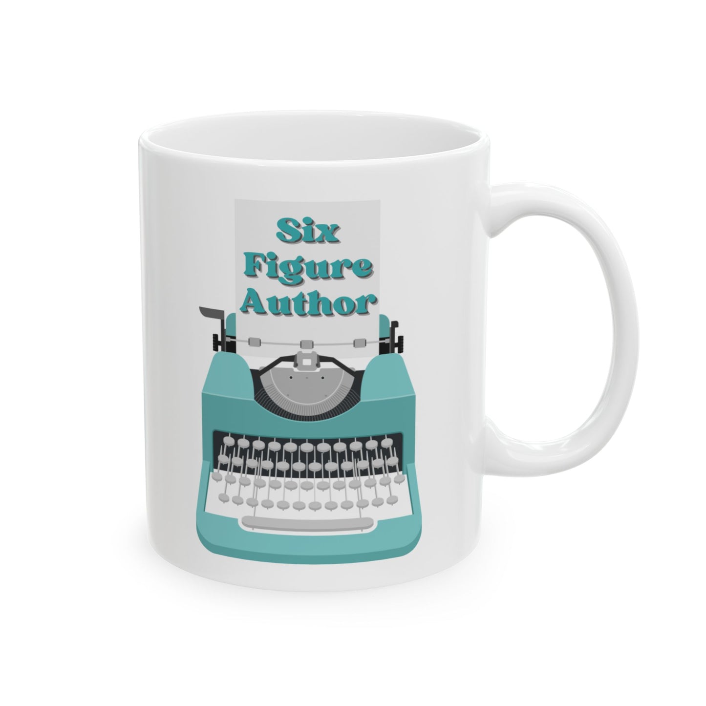 Six Figure Author Ceramic Mug, 11oz, White