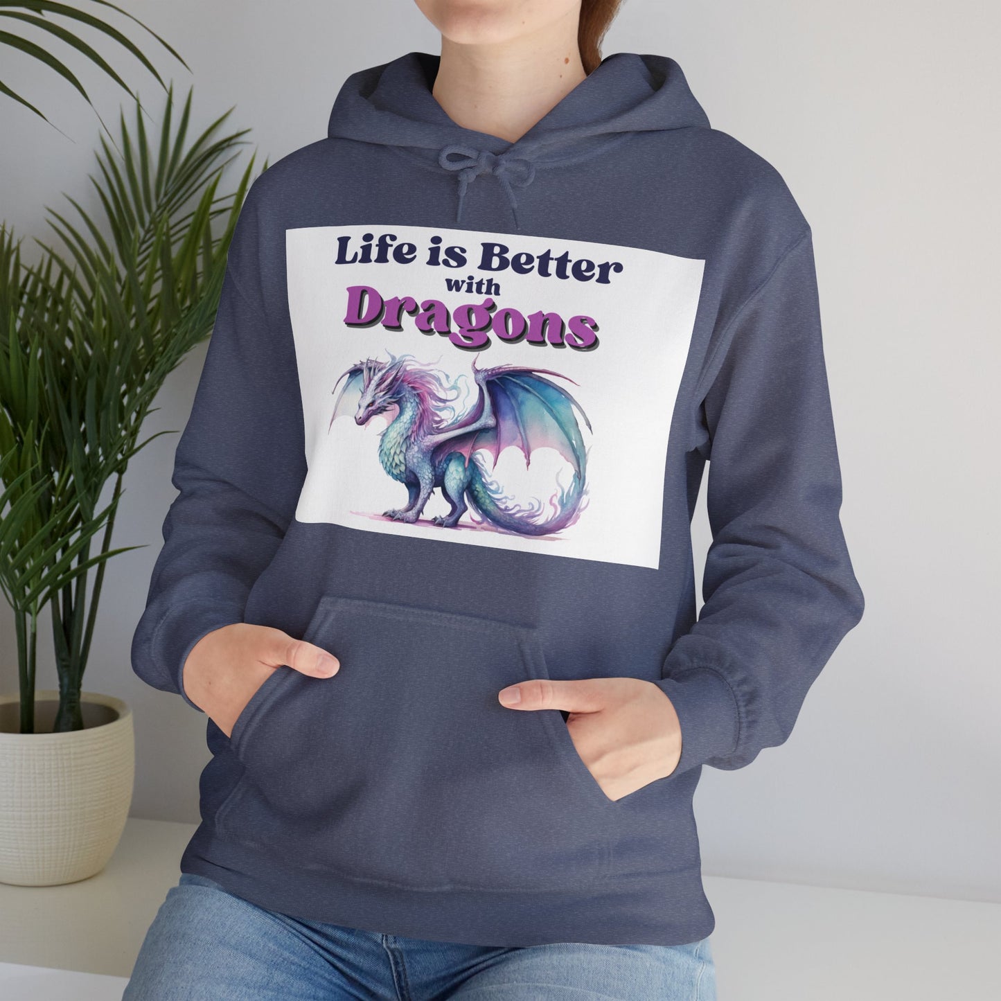 Life is Better with Dragons, Unisex Heavy Blend™ Hooded Sweatshirt