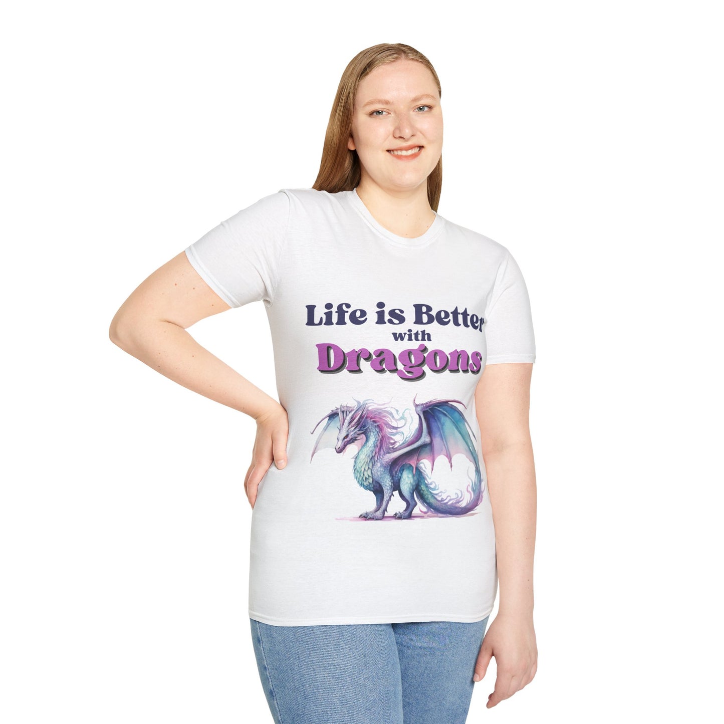 Life is Better with Dragons, Unisex Softstyle T-Shirt