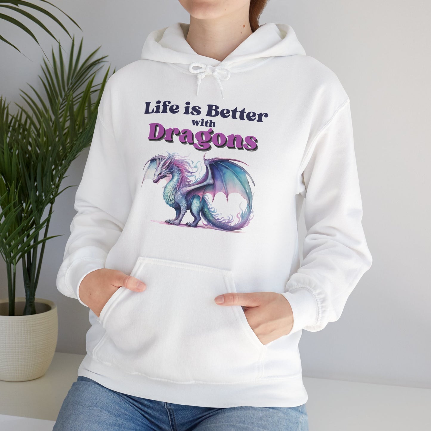 Life is Better with Dragons, Unisex Heavy Blend™ Hooded Sweatshirt