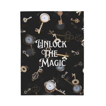 Unlock the Magic Velveteen Plush Blanket - Beaches and Trails Publishing