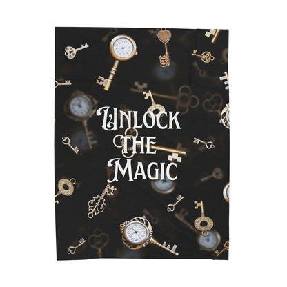 Unlock the Magic Velveteen Plush Blanket - Beaches and Trails Publishing