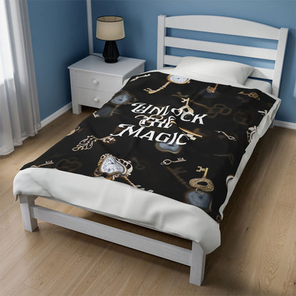 Unlock the Magic Velveteen Plush Blanket - Beaches and Trails Publishing