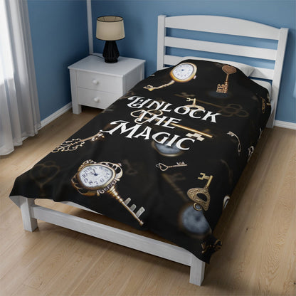 Unlock the Magic Velveteen Plush Blanket - Beaches and Trails Publishing
