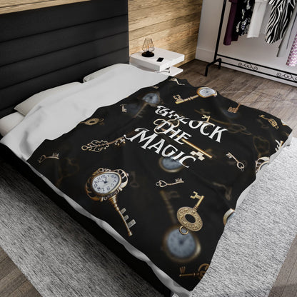 Unlock the Magic Velveteen Plush Blanket - Beaches and Trails Publishing